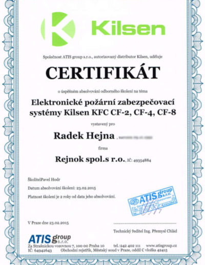 Certifikát Kilsen - EPS